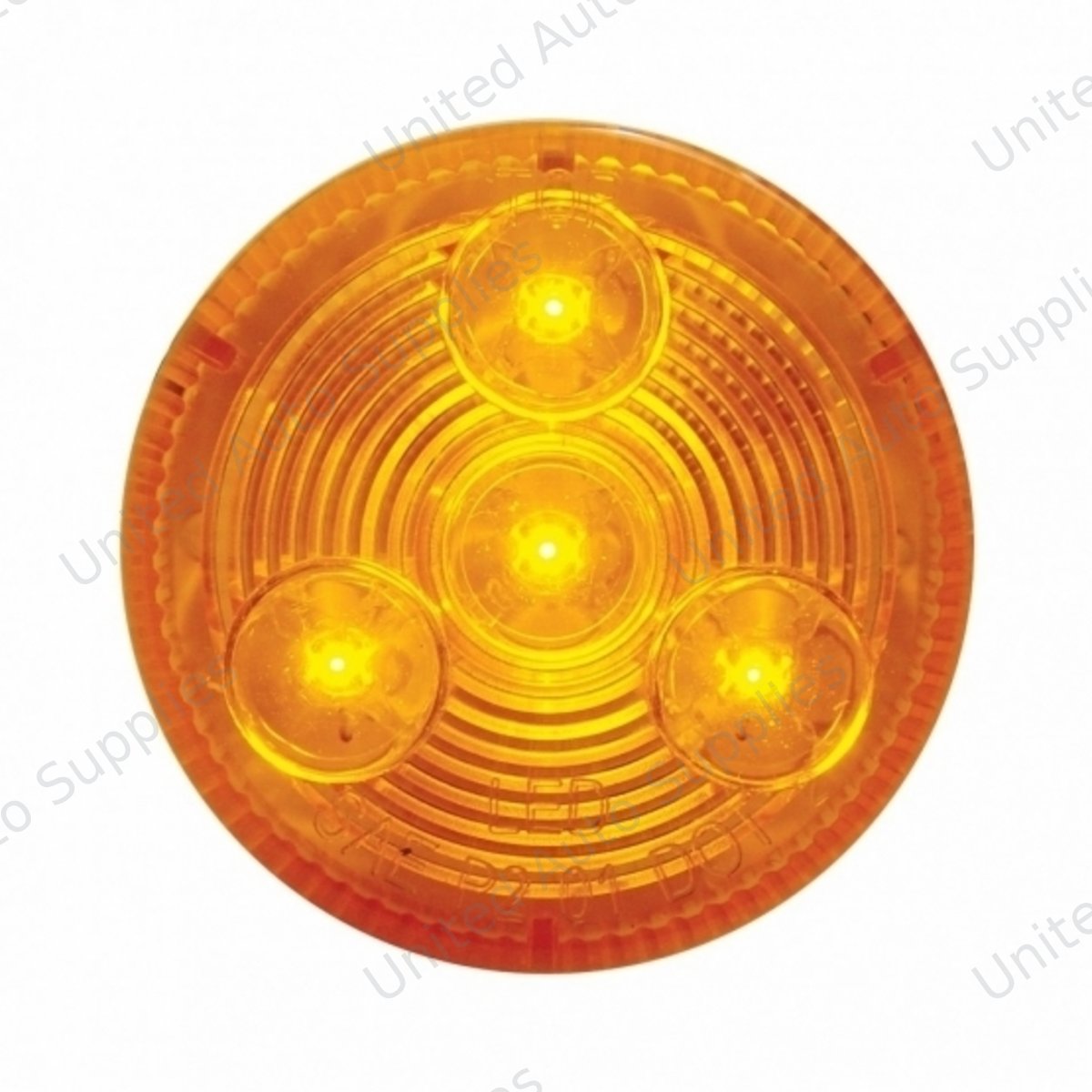 4 LED 2.5" Round Low Profile Light (Clearance/Marker) - Amber LED/Amber Lens (Bulk)