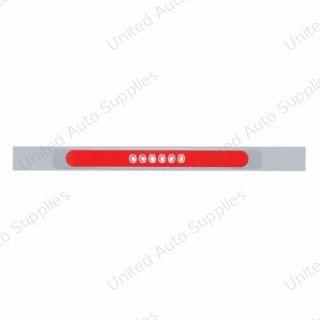 Chrome Top Mud Flap Plate With 28 LED 17" GloLight Bar & Bezel - Red LED/Red Lens (Each)