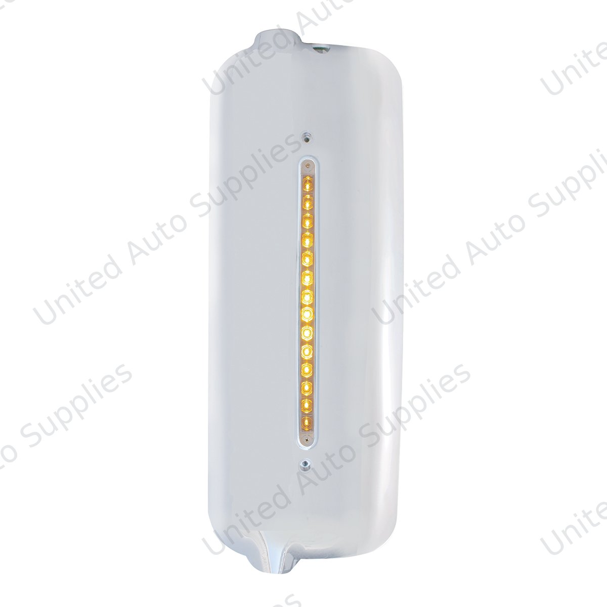 Mirror Cover With 14 LED 12" Light Bar For 2005 & Older Freightliner (Driver) - Amber LED/Clear Lens
