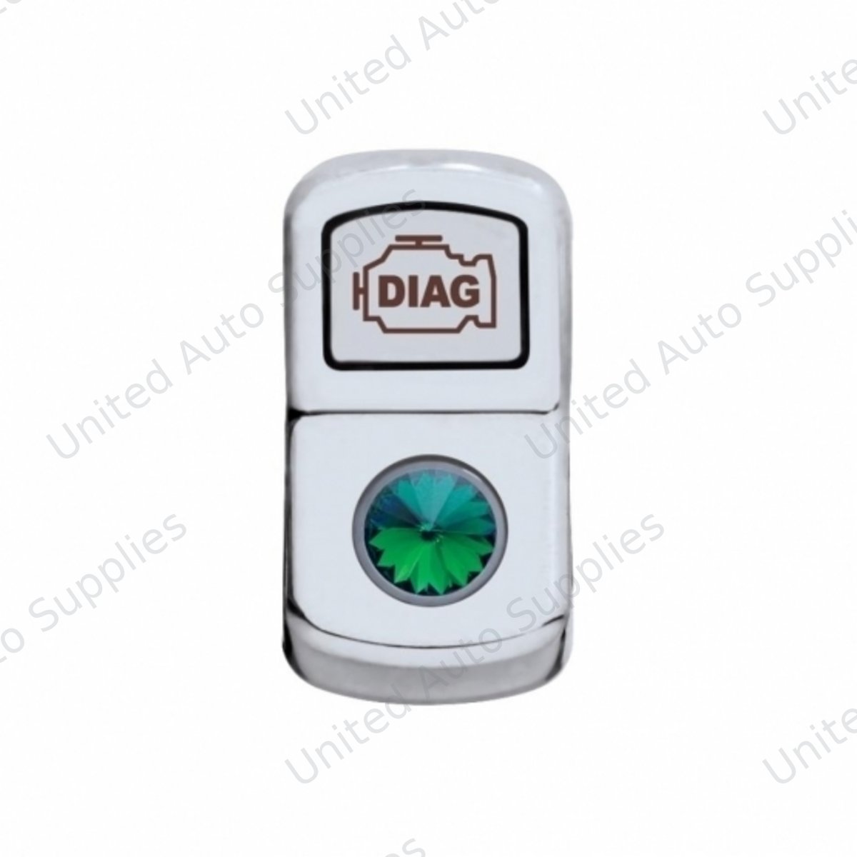 "Diagnostic" Rocker Switch Cover With Green Crystal