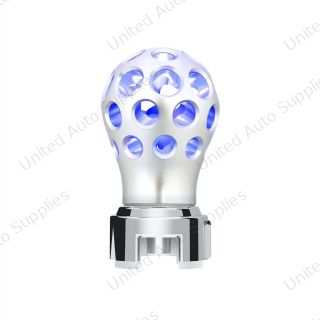 Thread-On Annodized Phoenix Ball Gearshift Knob With LED 13/15/18 Speed Adapter-Blue LED