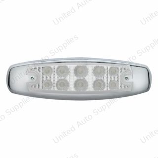 10 LED Reflector Rectangular Clearance/Marker Light - Red LED/Clear Lens