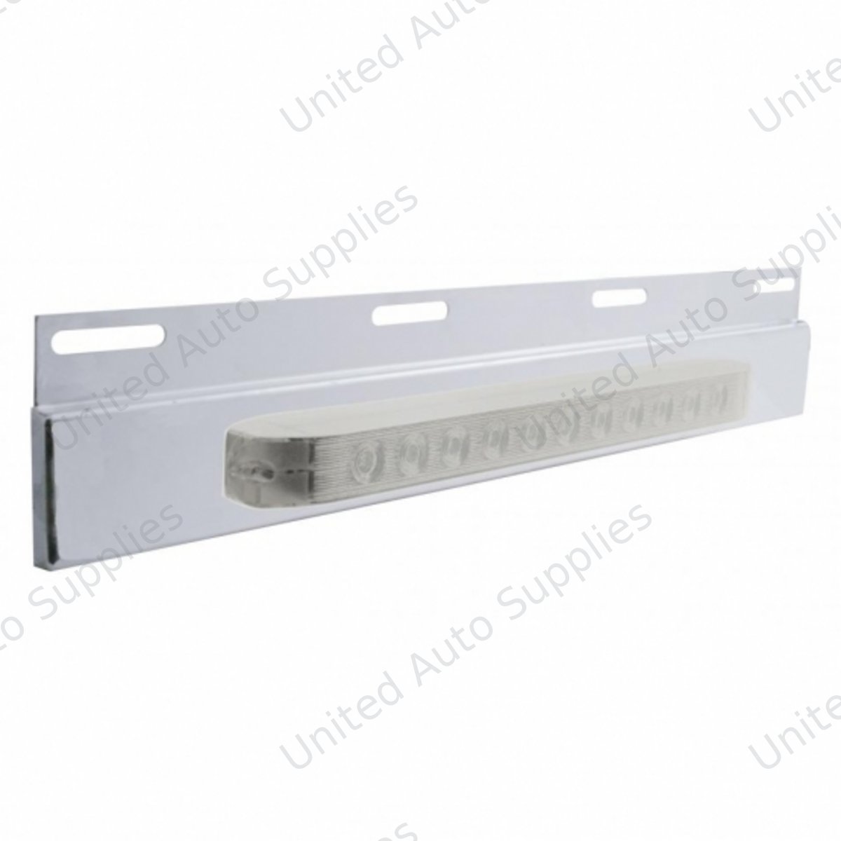 Stainless Top Mud Flap Plate With 11 LED 17" Light Bar - Amber LED/Clear Lens (Each)