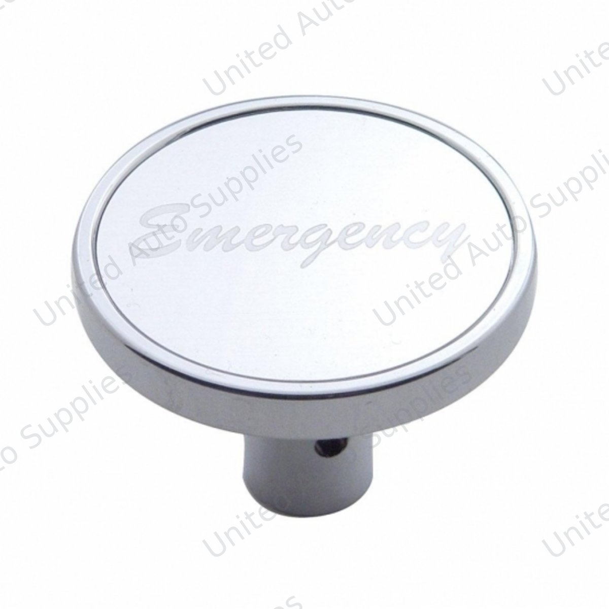 "Emergency" Short Air Valve Knob - Silver Aluminum Sticker
