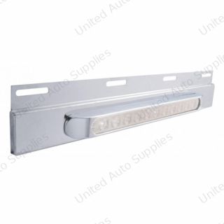 Stainless Top Mud Flap Plate With 11 LED 17" Light Bar & Bezel - Amber LED/Clear Lens (Each)