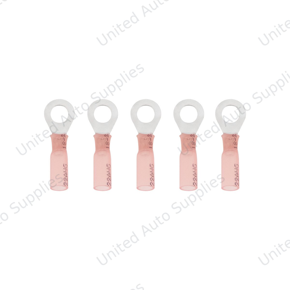 22-18 AWG 1/4" Stud CS Heat Shrink Ring Terminal - Red (5-Pack)
