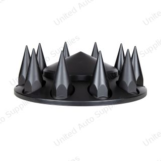 Pointed Front Axle Cover With 33mm Spike Thread-On Nut Covers - Matte Black