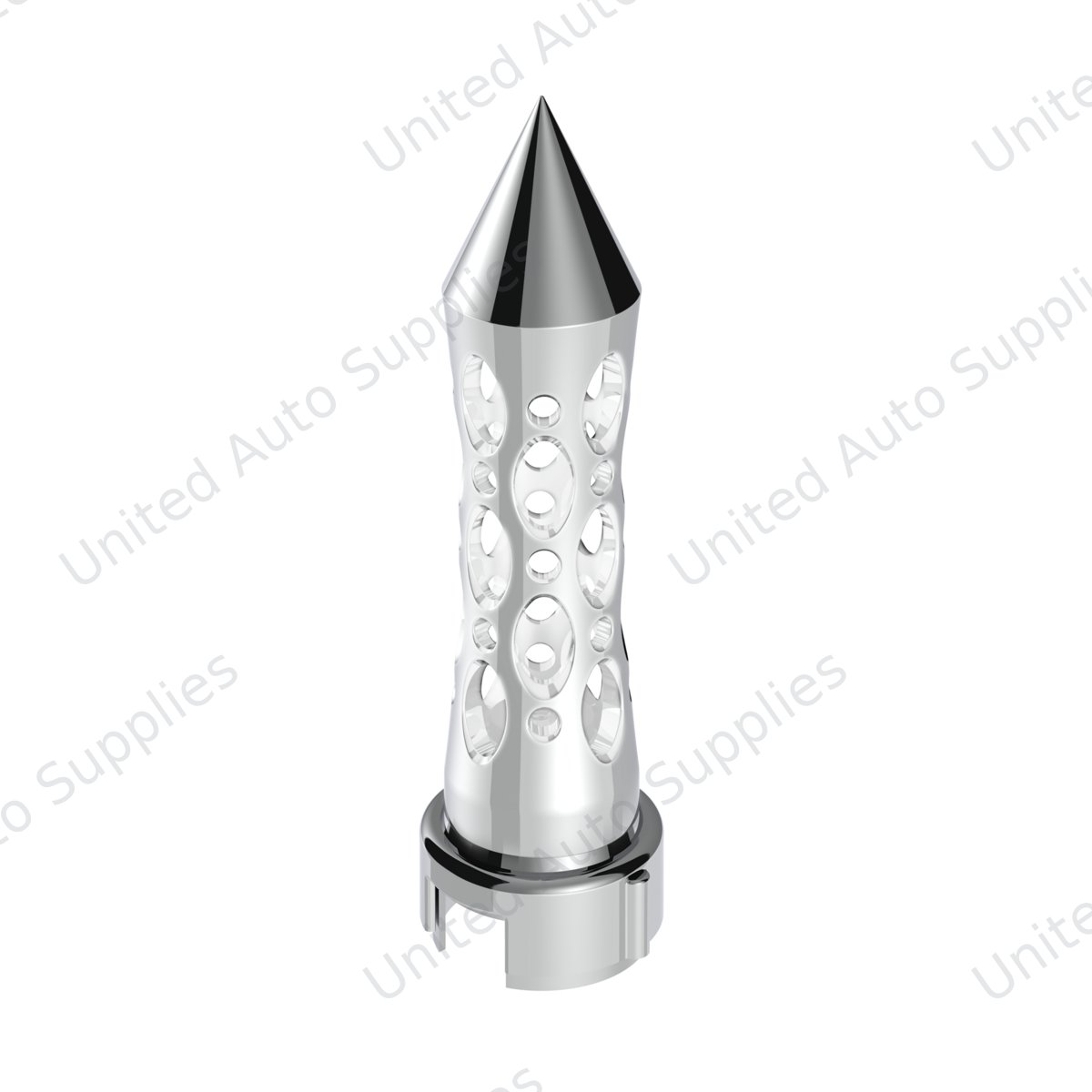 Thread-On Daytona Spike Gearshift Knob With LED 13/15/18 Speed Adapter - Chrome/White LED