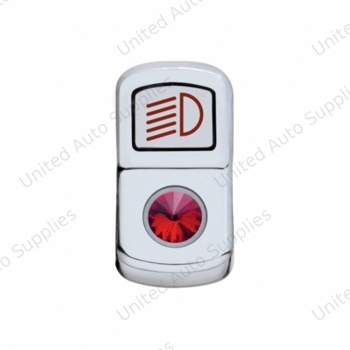 "Headlight" Rocker Switch Cover With Red Crystal