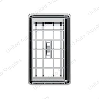 Chrome Plastic A/C Vent With Cross Grids for 1989-2010 Freightliner FLD/Classic - Driver