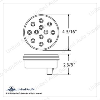 12 LED 4" Round Reflector Light (Stop, Turn & Tail) - Red LED/Red Lens (Bulk)