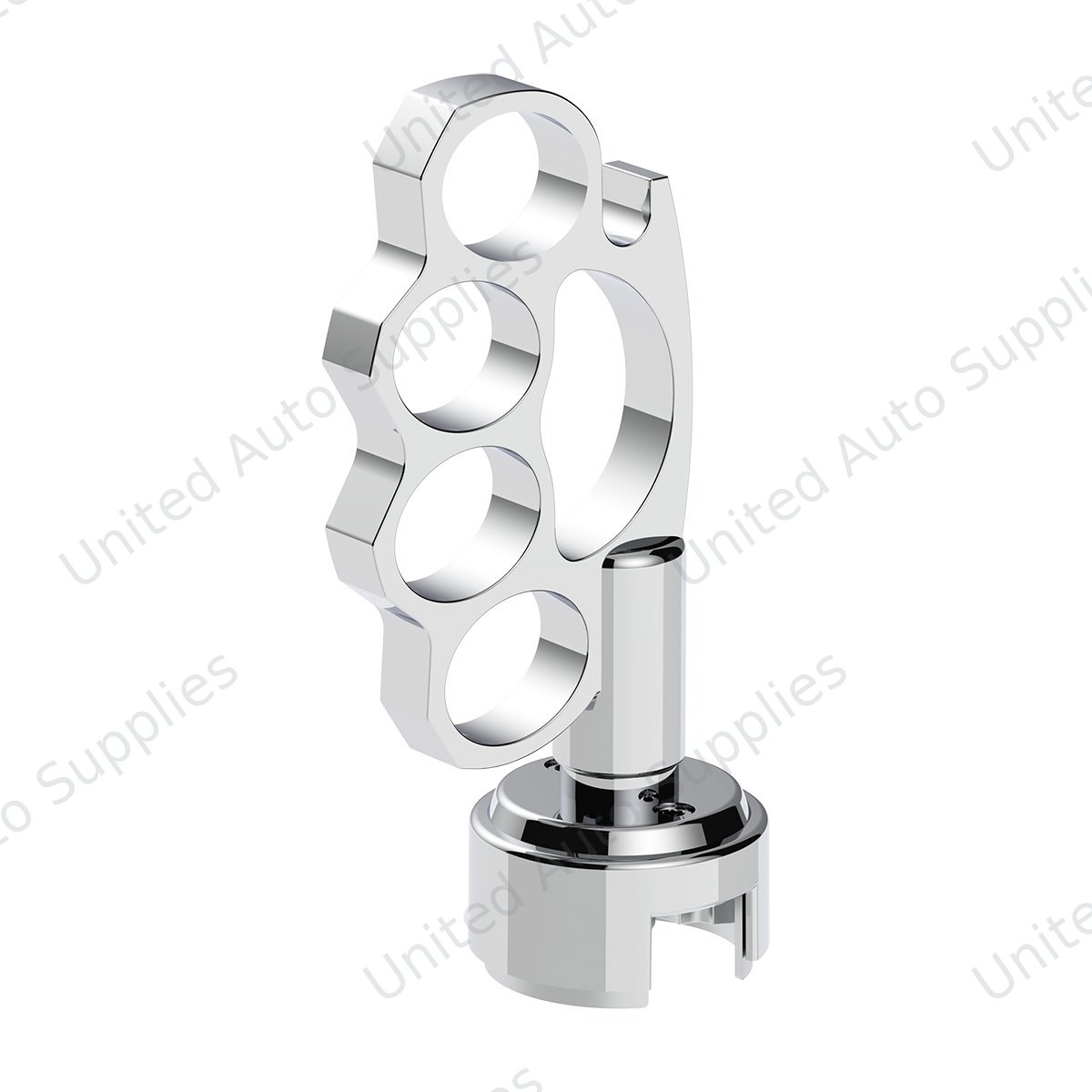 Thread-On Knuckle Gearshift Knob With Chrome 13/15/18 Speed Adapter - Chrome