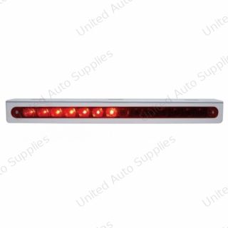 Stainless Light Bracket With 14 LED 12" Sequential Light Bar (Left to Right) - Red LED/Red Lens