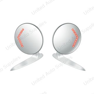 Exterior Mirror Bundle With LED Turn Signal for 1955-1957 Chevy Passenger Car (Pair)