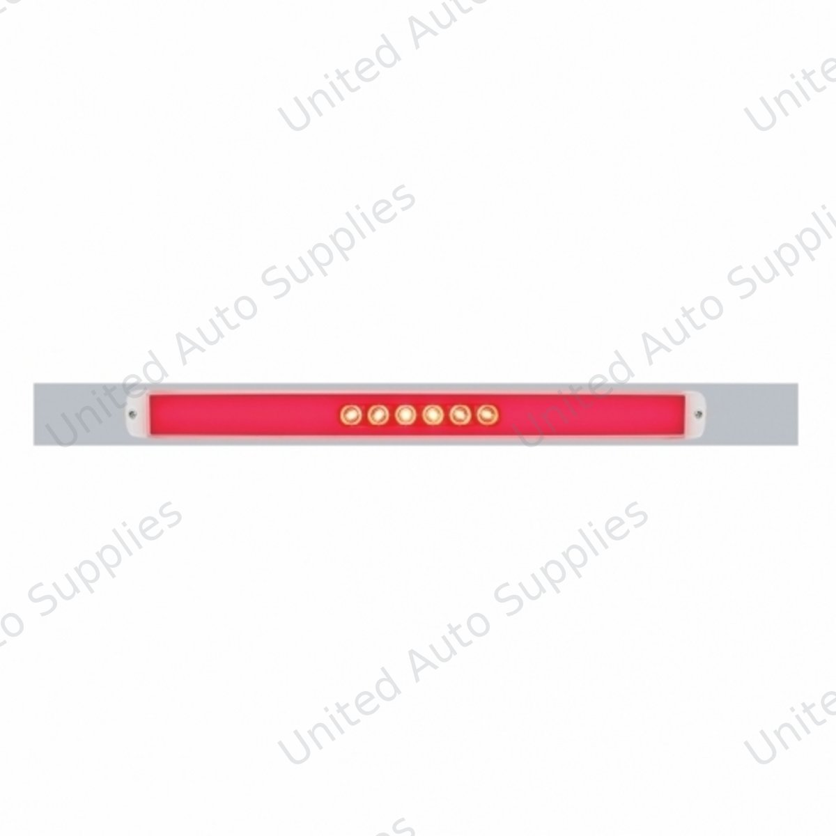 Chrome Top Mud Flap Plate With 28 LED 17" GloLight Bar - Red LED/Clear Lens (Each)