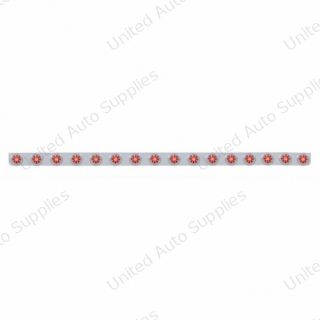79-1/2" SS Bumper Light Bracket With 16X 9 LED 2" Beehive Lights & Bezels -Red LED & Lens
