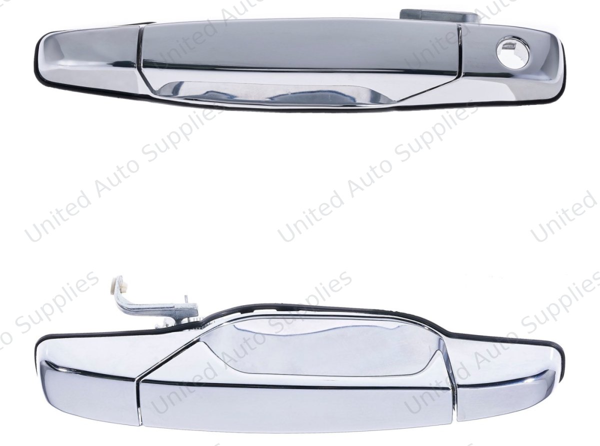 Exterior Door Handle Front LH, Front RH (2pcs) Plastic All Chrome for 2007-2013 Chevrolet Avalanche; 2007-2013 GMC Yukon