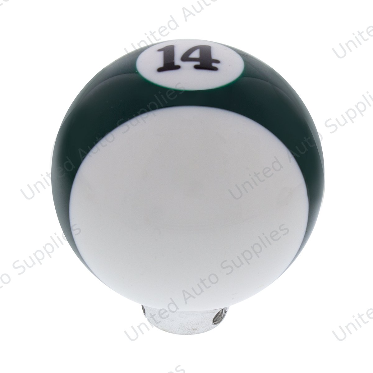 Number 14 Pool Ball Gearshift Knob - Gloss Green Striped