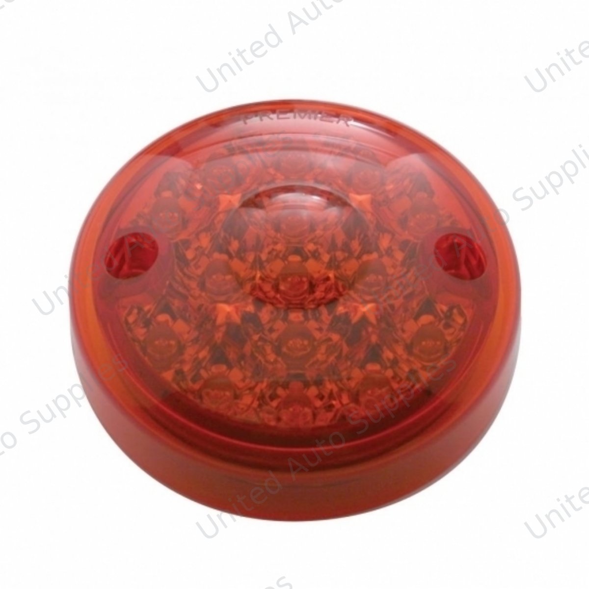 15 LED 3" Dual Function Reflector Single Face Light Only - Red LED/Red Lens (Bulk)