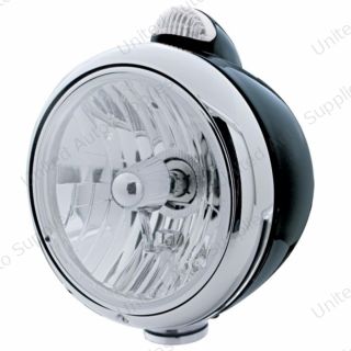 Black Guide 682-C Style Headlight Crystal H4 & LED Signal - Clear Lens