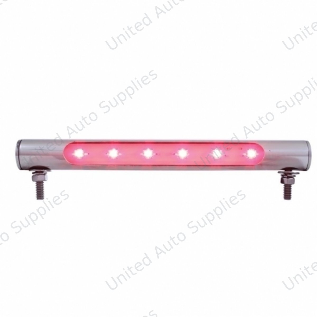 6 LED Stainless Steel Tube Light - Red LED