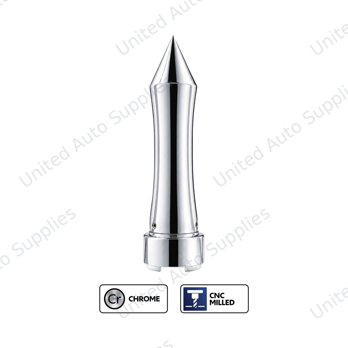Talladega 13/15/18 Speed Spike Gearshift Knob - Chrome/Vertical
