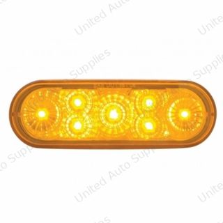 7 LED 6" Oval Reflector Turn Signal Light - Amber LED/Amber Lens