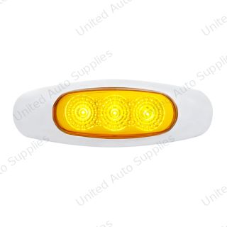 3 LED Reflector Light (Clearance/Marker) - Amber LED/Amber Lens (Bulk)