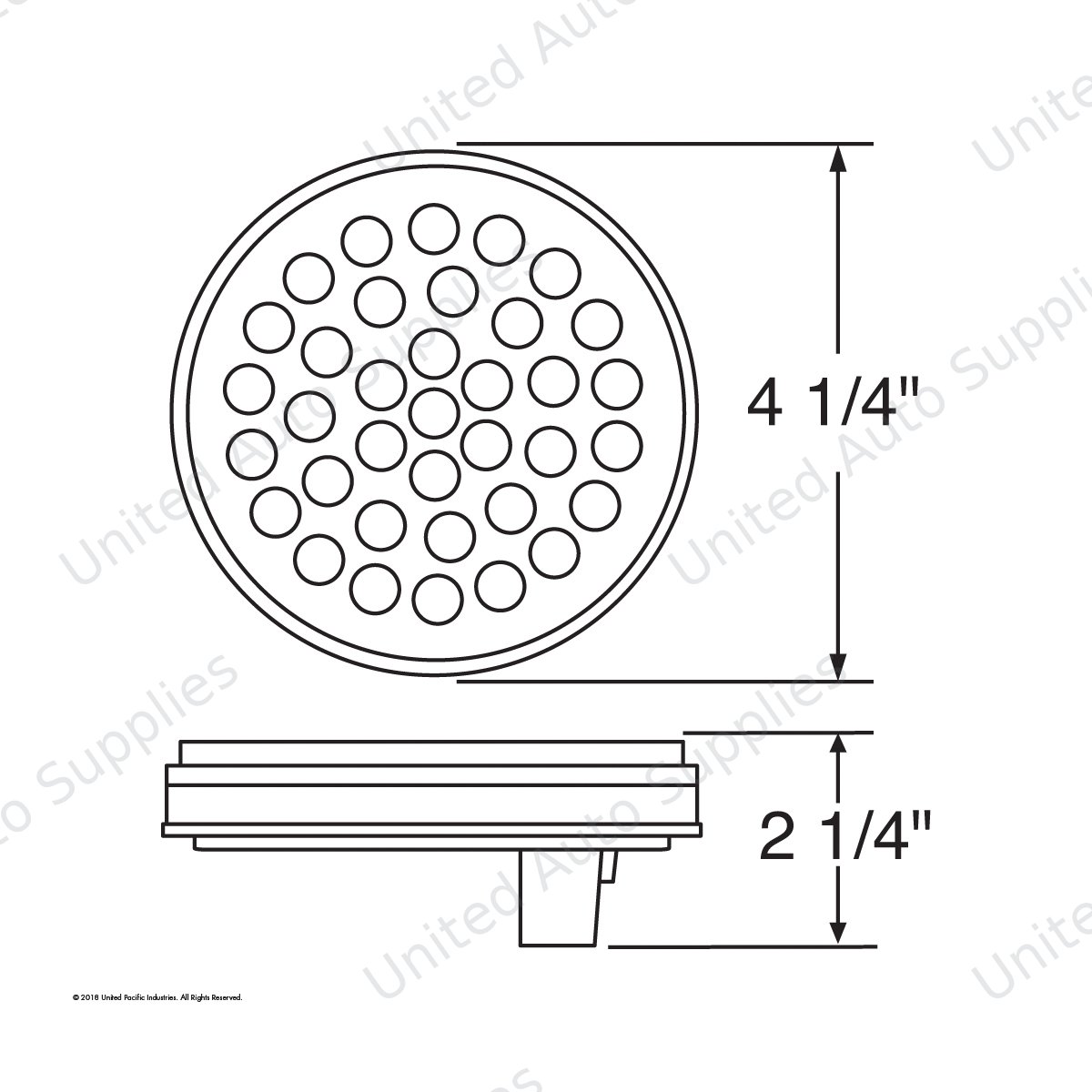 36 LED 4" Round Light (Stop, Turn & Tail) - Red/Clear Lens (Bulk)
