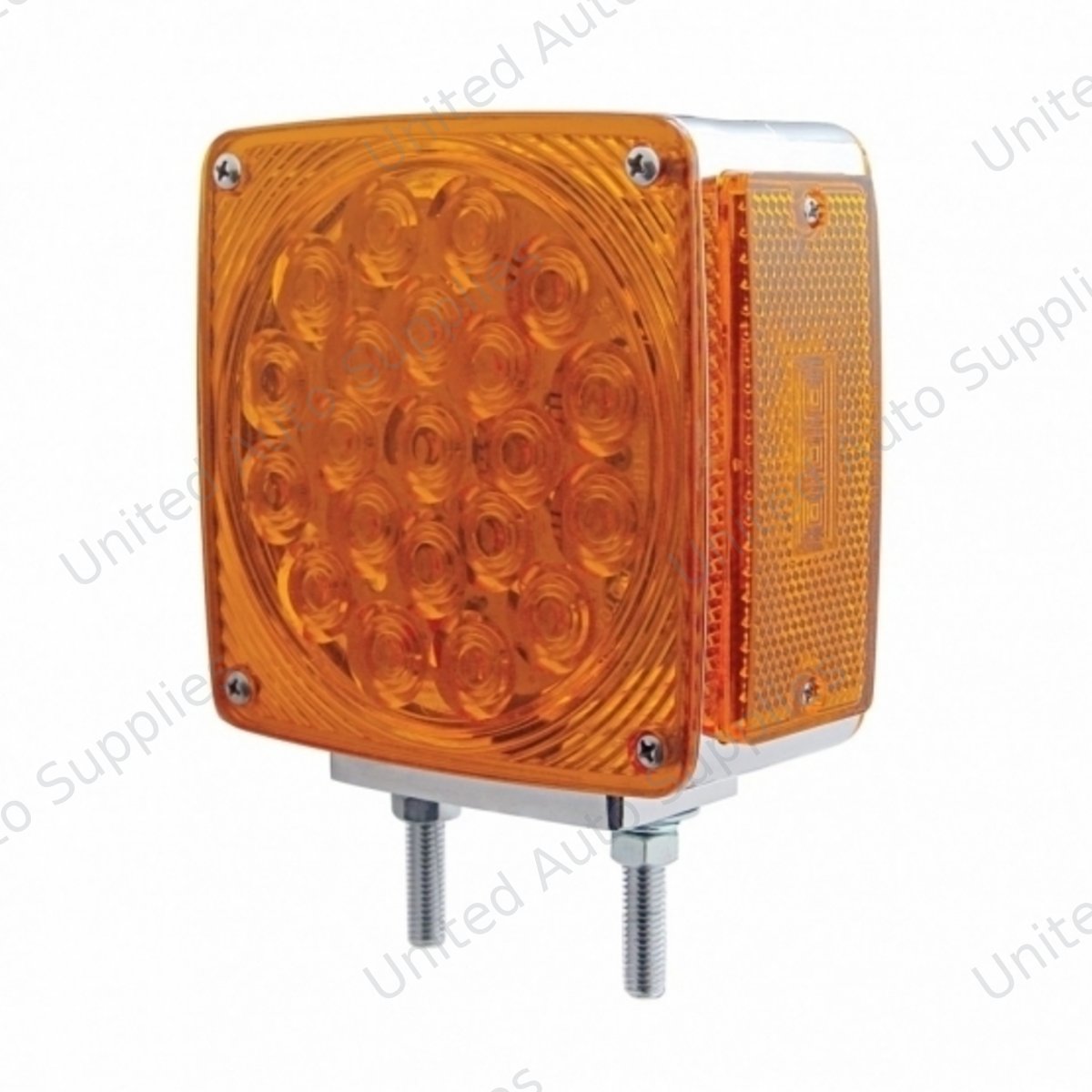 45 LED Double Stud Double Face Turn Signal Light - Amber LED/Amber Lens