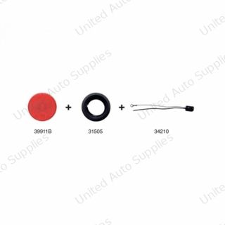 Single LED 2" Round Low Profile Light Kit (Clearance/Marker) - Red LED/Red Lens