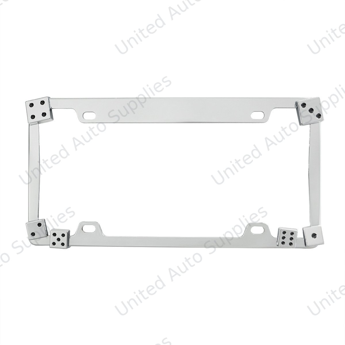Dice License Plate Frame - Chrome