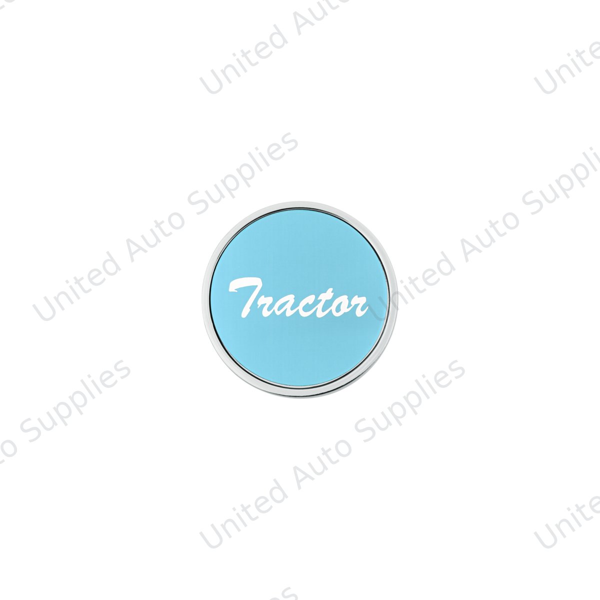 Aluminum Screw-On Air Valve Knob With Tractor Script Sticker - Blue Sticker