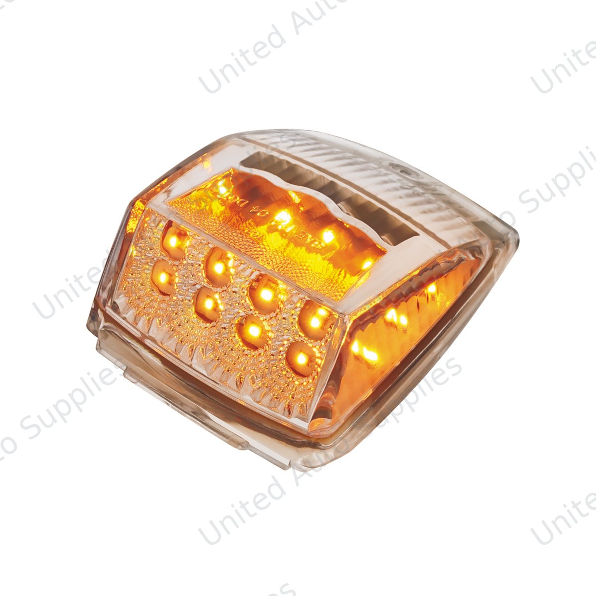 17 LED Reflector Square Cab Light - Amber LED/Clear Lens