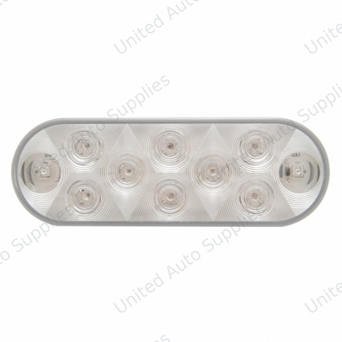 10 LED 6" Oval Utility Light - White LED/Clear Lens (Bulk)