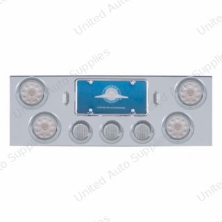 CR Rear Center Panel With 4X 10 LED 4" Lights & 3X 13 LED 2.5" Lights & Visors -Red LED/Clear Lens