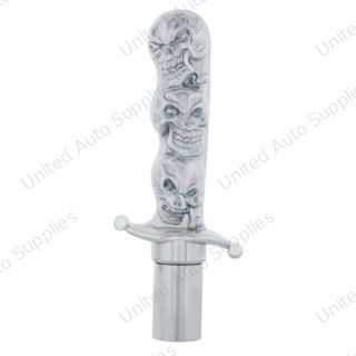 Chrome Aluminum Skull Dagger Air Valve Knob