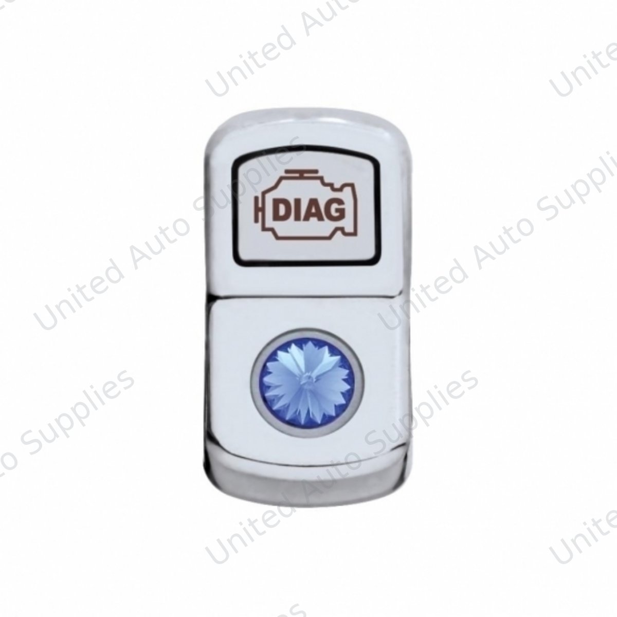 "Diagnostic" Rocker Switch Cover With Blue Crystal
