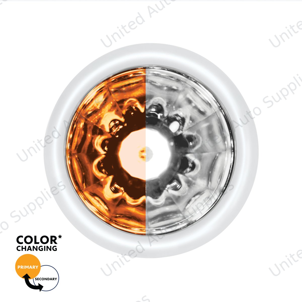 Double Fury UltraBurst 9 LED Dual Function 1-1/2" Watermelon Clearance/Marker Light-Amber & White LED