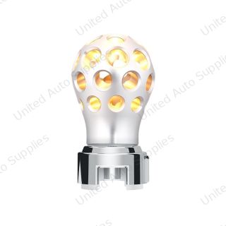 Thread-On Annodized Phoenix Ball Gearshift Knob With LED 13/15/18 Speed Adapter-Amber LED
