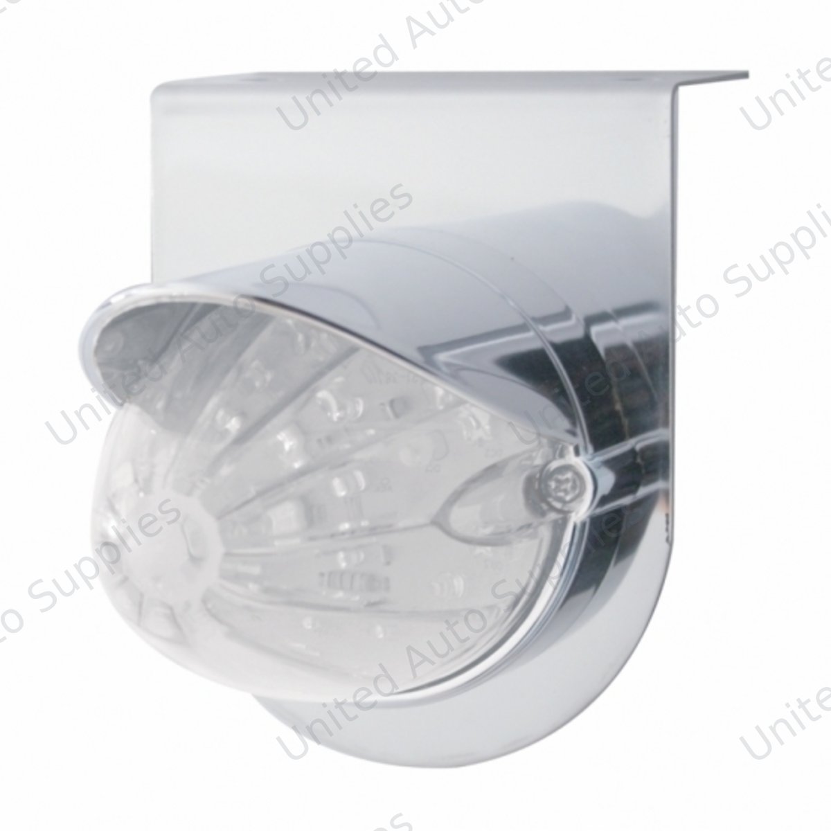 Stainless Light Bracket With 19 LED Watermelon Light & Visor - Amber LED/Clear Lens