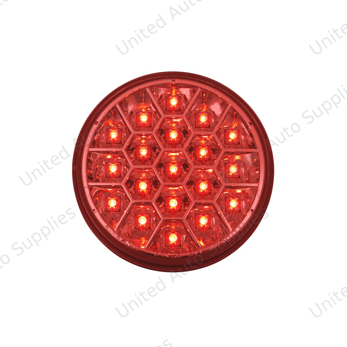 19 LED 4" Round Reflector Light (Stop, Turn & Tail) - Red LED/Red Lens