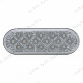 16 LED 6" Oval Reflector Turn Signal Light - Amber LED/Clear Lens