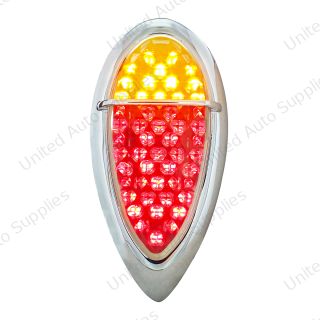 51 LED Tail Light With Flush Mount "Baby Zephyr" Style Bezel For 1938-39 Ford Car-Clear Lens