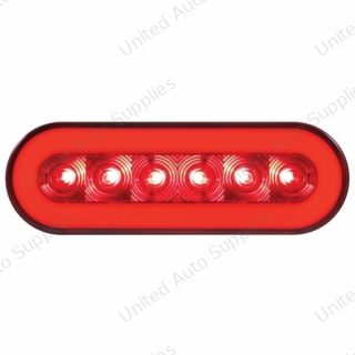 GloLight 22 LED 6" Oval Stop/Turn/Tail Light - Red LED/Red Lens