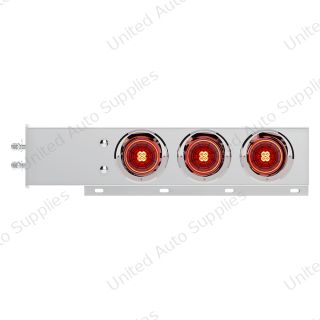 2" Bolt Pattern SS Spring Loaded Bar With 6X 4" 13 LED Abyss Lights & Visors - Red LED/Red Lens (Pair)