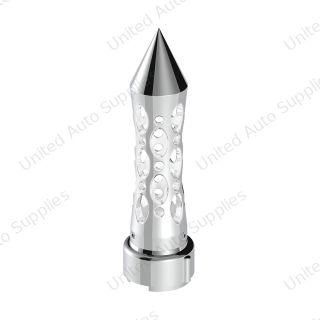 Thread-On Daytona Spike Gearshift Knob With LED 9/10 Speed Adapter - Chrome/White LED