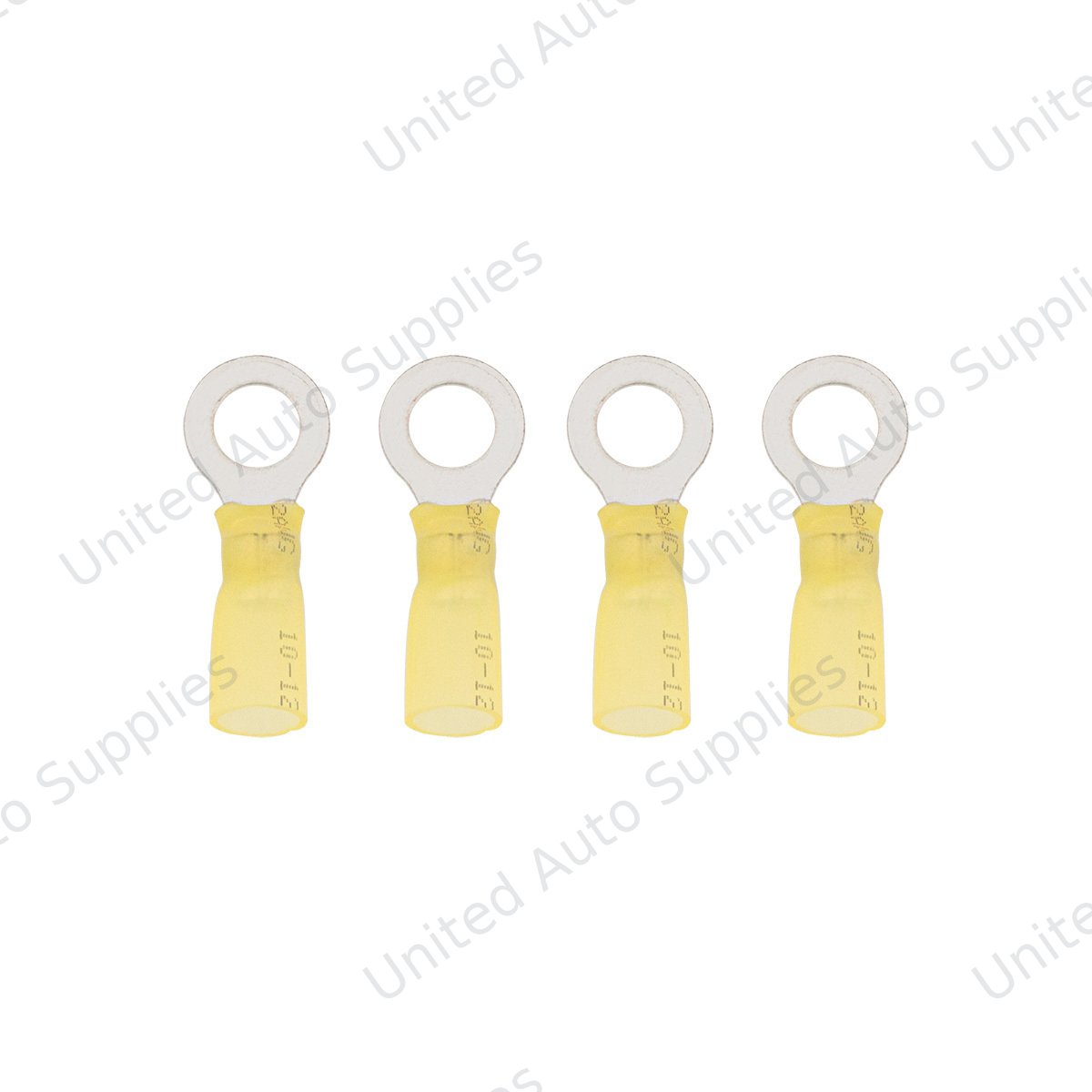 12-10 AWG 5/16" Stud CS Heat Shrink Ring Terminal - Yellow (4-Pack)