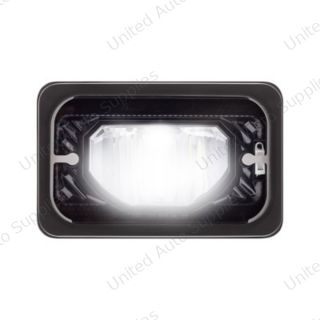 ULTRALIT - Heated 4" X 6" LED Headlight With Glass Lens & Aluminum Housing - Low Beam - Black