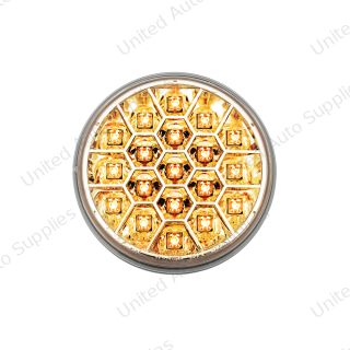 19 LED 4" Reflector Turn Signal Light - Amber LED/Clear Lens
